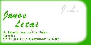 janos letai business card